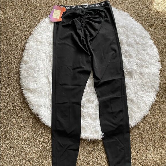 YITTY by Lizzo Spotlight Ruched Leggings Shimmered Iconic Black New Women Medium - Picture 2 of 10